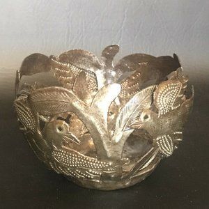 Josnel Bruno Artistic Metal Birds Signed Art Bowl